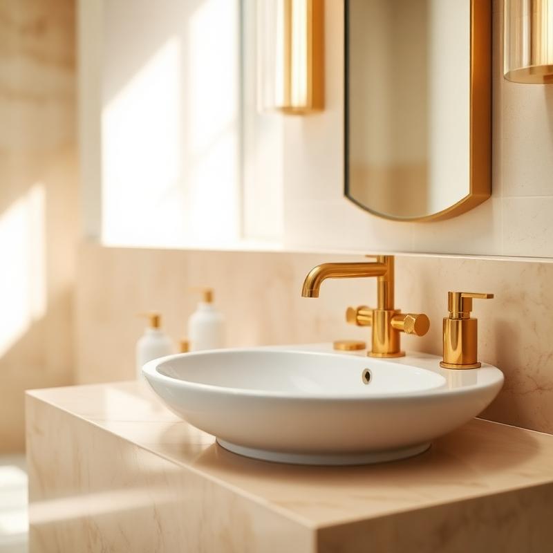 Brushed gold bathroom fixtures